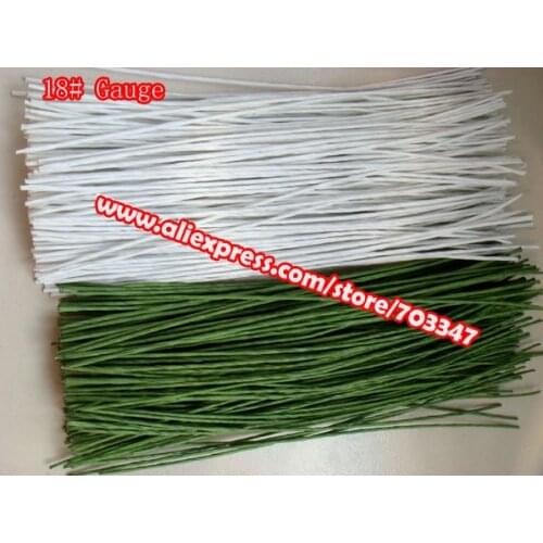 Big Order Big Discount!! 600pcs X 18# Gauge Floral Stem Wire 11.4" In Green And White