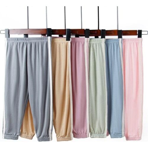 1-12 Yrs Toddler Kids Pants 2021 Summer Candy Color Harem Pants Boys Girls Soft Trousers Side Striped Baby Casual Sport Pants