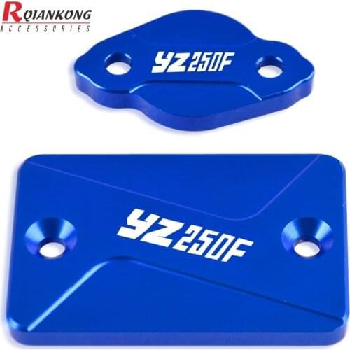 For Yamaha YZ250F 2003-2006 Motorcycle CNC Aluminum Front Rear Brake Fluid Reservoir Cap Cover Protection YZ 250F 2006 2005 2004