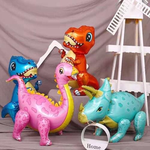 Hot Large 4D Dinosaur Balloons Jurassic Dinosaur Party Supplies Kids Birthdays Decorations Jungle Dragon Foil Globos baby shower