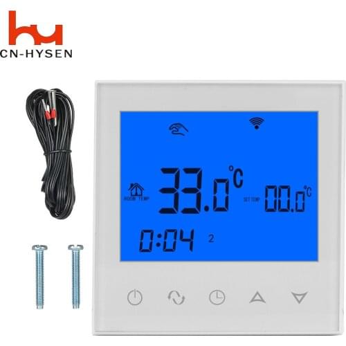 HY03WE-2-WIFI Touch Screen Programmable Smart Room for Electric Heating Thermostat Controller Tuya With Iphone ISO /Android APP