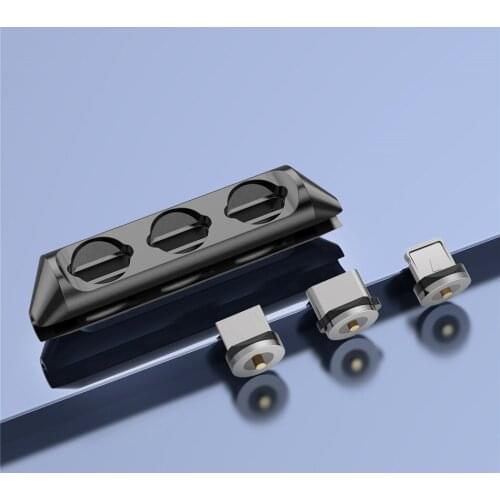 Magnetic Plug Box Portable Storage For iPhone Type C Micro USB Cable Plug Magnet Connector Head Container Cable Plug Case