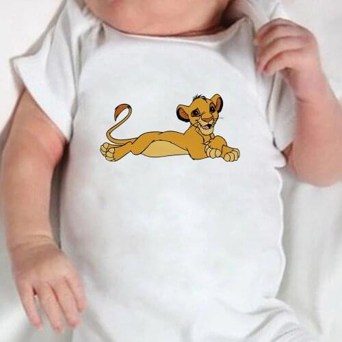 Disneys The Lion King Simba Print Toddler Romper Summer Harajuku Newborn Jumpsuits Fashion Streetwear Casual Baby Bodysuit
