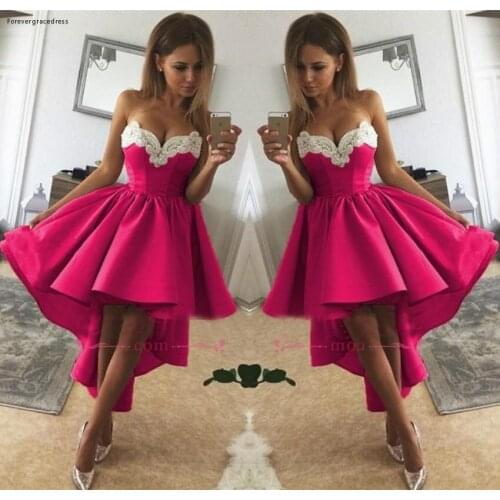 2019 Fuchsia Short Homecoming Dress A Line Sweetheart Neck Juniors Sweet 15 Graduation Cocktail Party Dress Plus Size