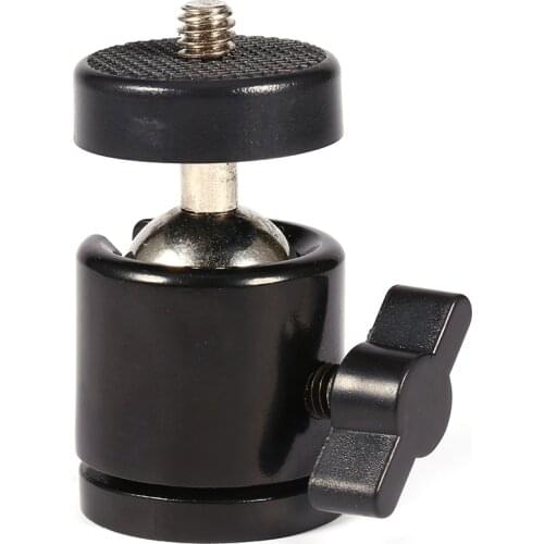 360Angle Mini Ball Head Bracket Mount For 1/4" Camera Tripod & 3/8" Flash Holder