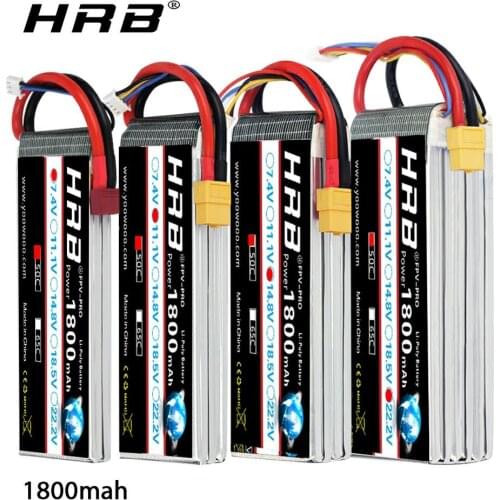 HRB RC Lipo Battery 1800mAh 7.4V 11.1V 14.8V 18.5V 22.2V Lipo 50C For rc car rc boat Airplane Helicopter Trex 450 Airplane Boat