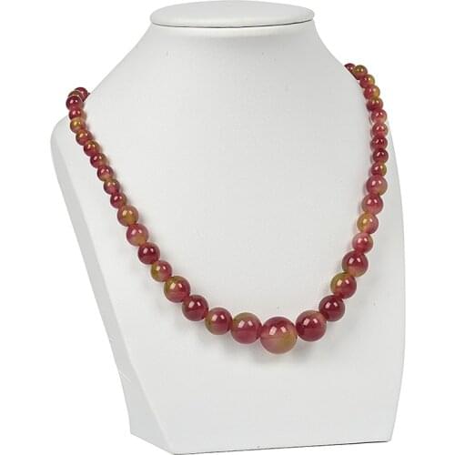 Wholesale 6-14mm Simple and Pretty jade Tourmaline gemstone For DIY Making jewelry Necklace for noble women 18inch H69