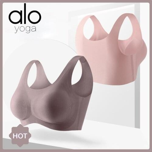 New Launch Alo Yoga Ultra-thin Bra Breathable And Hole Integrated Vest Gathering Womens Sports Underwear Without Steel Ring