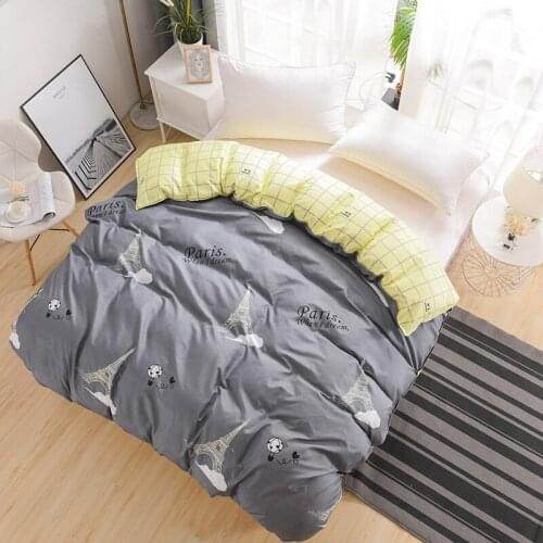 Eiffel Tower Printed Grey Duvet Cover Quilt Cover Comforter Case 150x200cm 180x220cm 200x230cm 220x240cm Bedclothes Home Textile