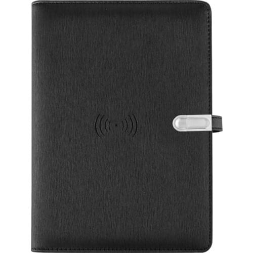 Professional High Grade PU Leather Smart Notebook Refill A5 Bound Diary Custom Embossed Logo With Power Charger Bank