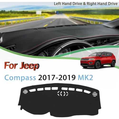 Anti-Slip Mat For Jeep Compass 2017 2018 2019 MK2 Dashboard Cover Pad Sunshade Dashmat Protect Carpet Car Accessories 2nd Gen