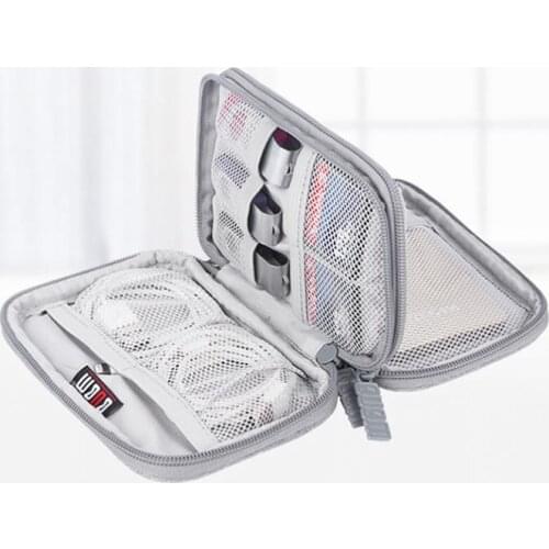 2.5 Inch Shockproof Gray Digital Cable Storage Bag Double-layer Earphone Wire Bag Hard Disk Hard Drive Disk Cover Protector