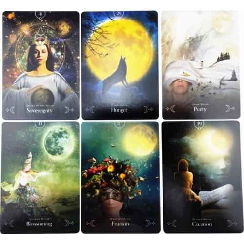 Queen of The Moon Oracle Card Full English Party Board Game 44 Cards Deck Tarot RXBB