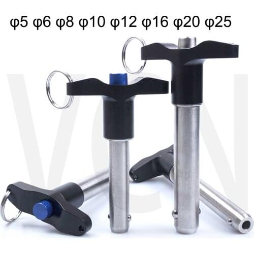 VCN117 Ball Lock Pins, Quick Release Pins,T-handle,Pin Dia 5/6/10/12 Length 15/20/25/30/35/40/50/60/75/80 mm