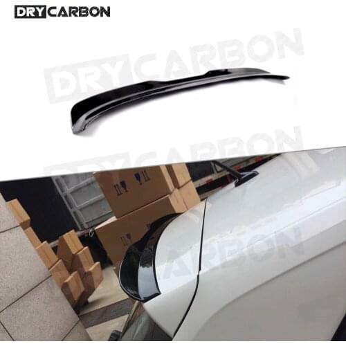 Carbon Fiber Rear Roof Spoiler Tail Wings for Volkswagen VW Polo Plus Spoiler 2019 ABS Glossy Black Boot Trim Wings Car styling