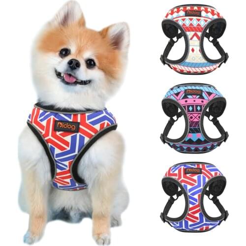 Reflective Puppy Dog Harness Mesh Nylon Dogs Cat Vest Harnesses Pretty Printed For Small Medium Dogs Cats Chihuahua Yorkshire
