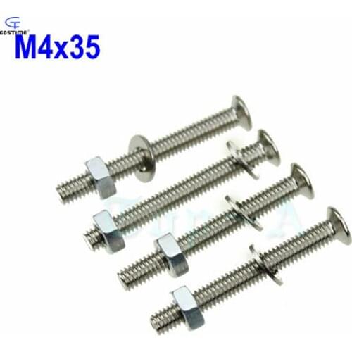 100pcs Lot Computer Case Fan Screw Metric M4x35 mm 304 Stainless Steel Cross Recessed Phillips Flat Head Screws for Fans 120mm