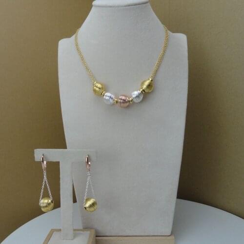 Yuminglai Dubai Jewelry Sets Simple Jewelry Necklace and Earrings for Women FHK7681