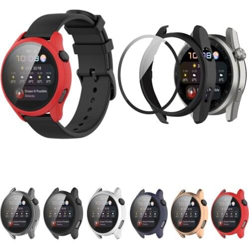 Hard Edge Shell Full Glass Screen Protector Case Frame For Huawei Watch 3/3 Pro 48/46mm Smartwatch 3pro Protective Bumper Cover