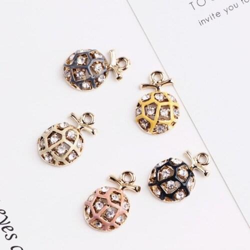 10pcs Fashion bing pineapple charm With rhinestone geometry pendant Earrings Drop charm Ear Studs connecter tag Jewelry DIY