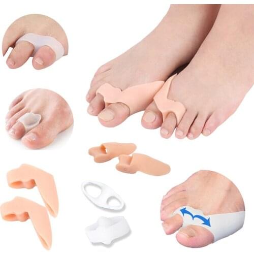 2Pair Toe Separator Correction Hallux Valgus Orthopedic Bunion Foot Care Tools Soft Silicone Thumb Orthosis Big Toes Corrector