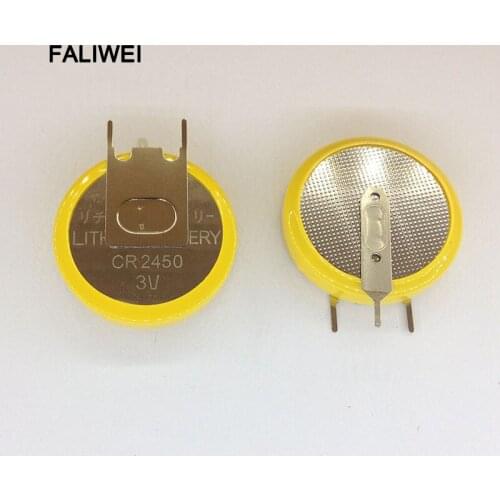2pcs/lot CR2450 2450 550mAh Button Cell Batteries 3V welding battery 3pin