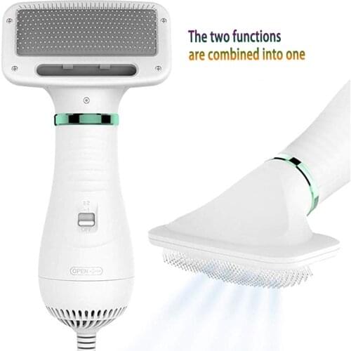 2-In-1 Portable Dog Dryer Dog Hair Dryer And Comb Brush Pet Grooming Cat Hair Comb Dog Fur Blower Low Noise