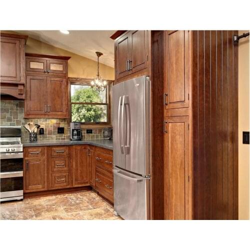 2020 traditional solid wood kitchen furnitures solid timber kitchen cabinets TK203
