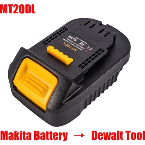 Mt20Dl Battery Adapter For Makita 18V Bl1830 Bl1860 Bl1815 Li-Ion Battery For Dewalt 18V 20V Dcb200 Li-Ion Battery