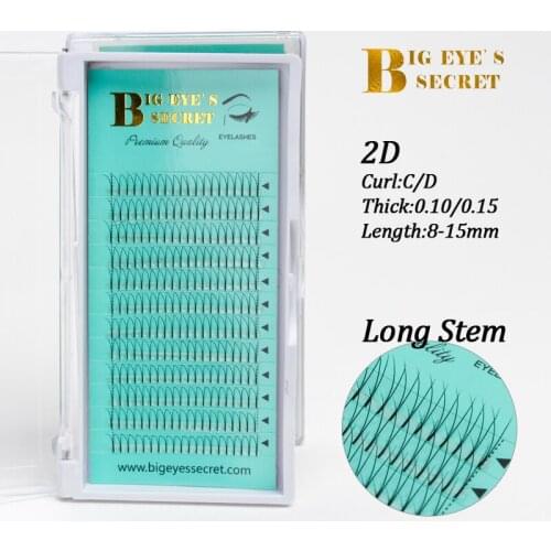 Big eyes secret Premade Fans 2D Russia Volume Lashes Handmade Individual Eyelash Extension Make Up Free Shipping