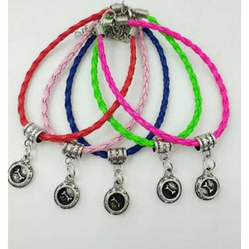 Fast shipping Dog bowl Charm Bracelets Mixed Leather Cord Bracelet Jewelry Fashion Making Gift Accessories