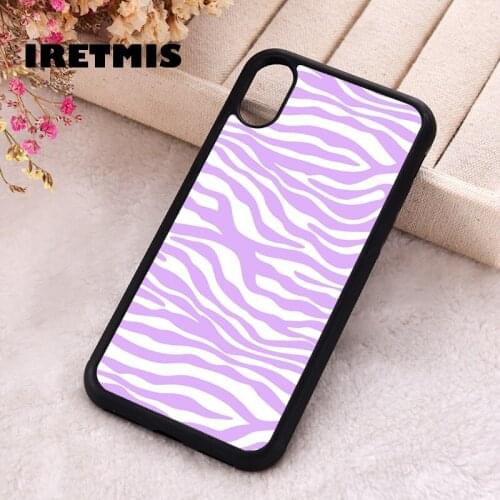 Iretmis 5 5S SE 2020 phone cover cases for iphone 6 6S 7 8 Plus X Xs XR 11 12 Mini Pro Max Silicone TPU Lavender Zebra