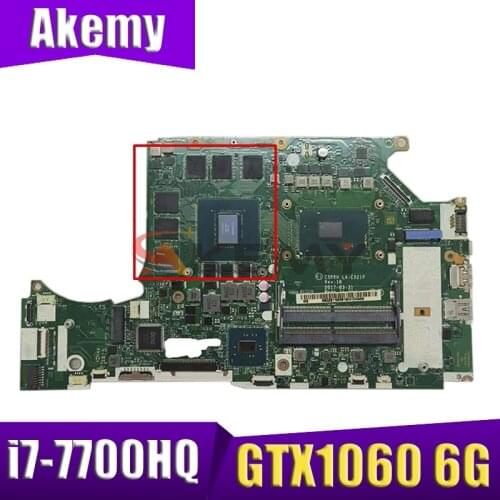 For Acer Predator Helios 300 G3-571 Laptop motherboard NB.Q2B11.001 NBQ2B11001 i7-7700HQ GPU GTX1060 6G C5PRH LA-E921P Mainboard