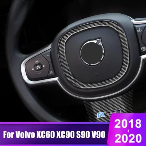 For Volvo XC60 XC90 V90 S90 2015 2016 2017 2018 2019 2020 Car Steering Wheel Panel Cover Circle Trim Ring Decoration Accessories