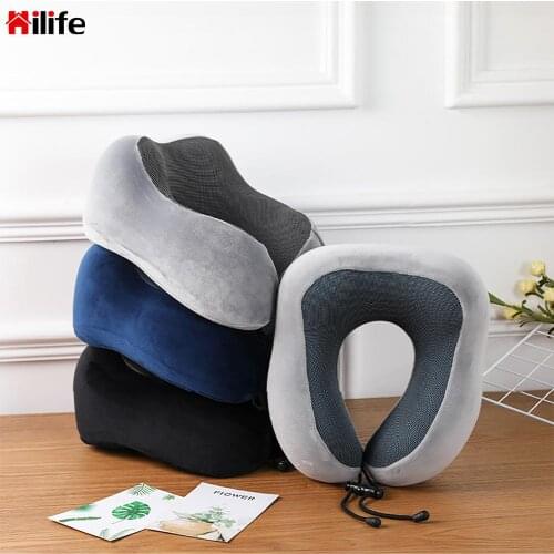 HILIFE Travel Healthcare Memory Foam Soft Travel Pillow U Shaped Neck Cushion Neck Cervical Airplane Pillow