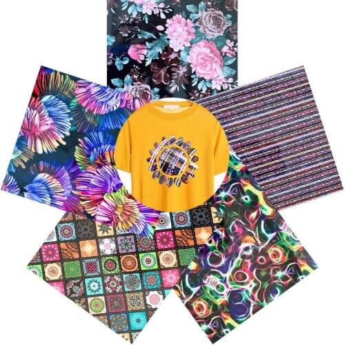5pcs Bundle 30x25cm Ethnic Fireworks HTV Printing Clothing Cricut Film Heat Transfer Vinyl Iron on Tshirt Decor DIY Easy to Weed