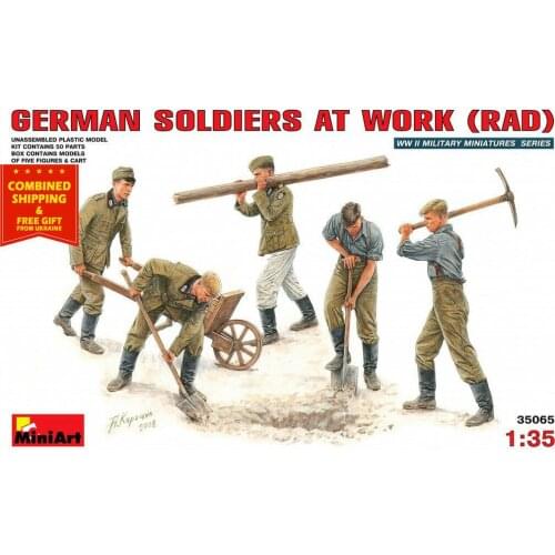 Miniart 35065 -1/35 German Soldiers at Work 5 Fig. WWII Plastiс Model Figures