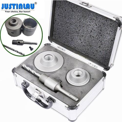 JUSTINLAU SDS PLUS Handle Concrete Hole Saw Electric Hollow Drill Bit Air Conditioning Pipe Cement Stone Wall Hole Opener Set