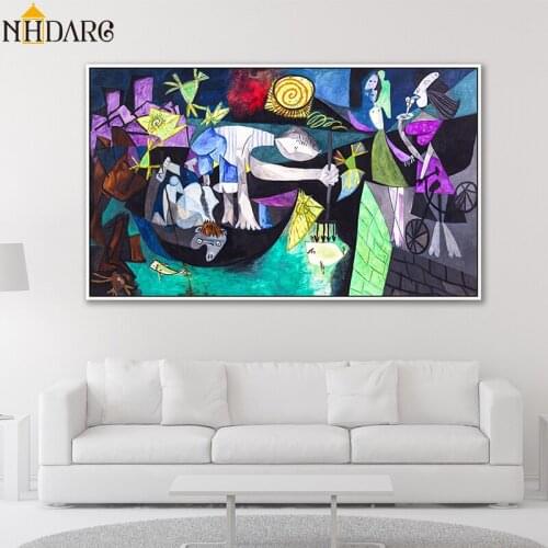 Huge Large Size Abstract Painting Wall Art Canvas Poster and Print Canvas Painting Decorative Picture for Living Room Home Decor