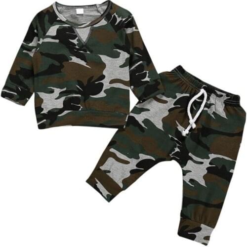 Autumn Baby boys Clothes Sets Kids Clothes Baby Boy Long Sleeve T shirt Tops+Camouflage Pants Outfits Toddler Boys Clothes