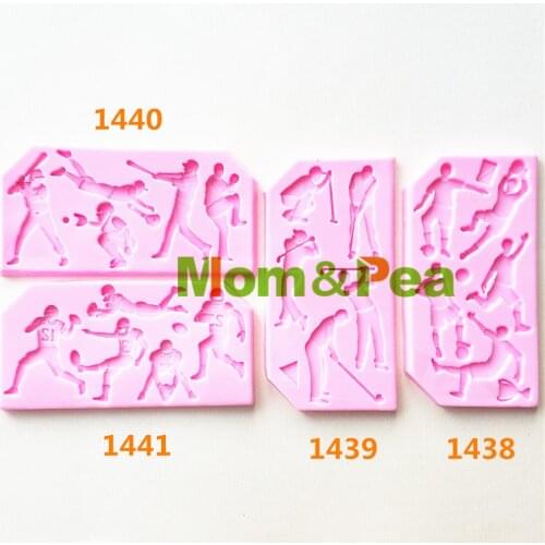 Mom&Pea 1438-41 Free Shipping Sports Mold Cake Decoration Fondant Cake 3D Mold Soap Mold Food Grade