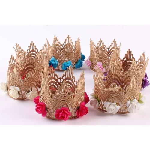 2019 Dog Pet cat dog cute Teddy Party Accessories Lace crown headband lace flower baby headwear hair accessory 10PCS/LOT