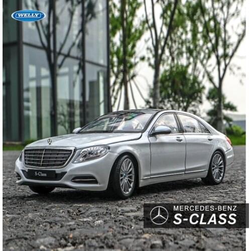 Welly 1:24 Mercedes S-CLASS car alloy car model simulation car decoration collection gift toy Die casting model boy