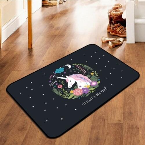 Cartoon cute unicorn pattern rug and carpets for living room decor tapete Gifts for Child Bathroom kitchen Antiskid home blanket