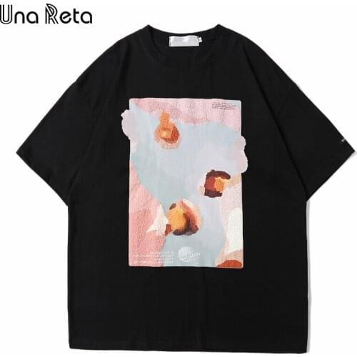 Una Reta Cotton Mans T-shirt 2021 New Summer Short Sleeve T Shirts Men Clothing Lovely Print T Shirt For Men