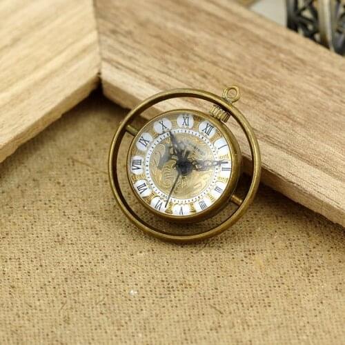5pc/lot New Classic Steampunk Crystal Ball Fisheye Men Women Mechanical Pocket Watch With Chain
