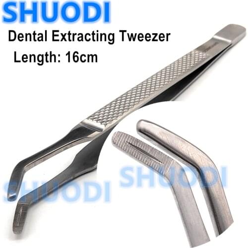 Dental Extraction Tweezer Root Splinter Forcep Round Tip Root Tip Pick Tweezers Dental Surgical Extracting Instrument Tool