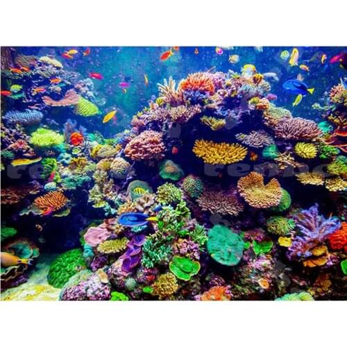 Full Square Diamond Painting Underwater Sea Fish Coral Reefs 5D DIY Cross Stitch Diamond Embroidery Rhinestone Mosaic Art TY264