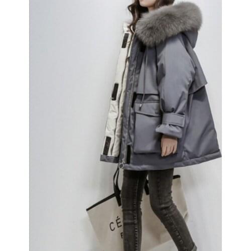 Down Jacket Womens Mid-Length 2020 New Popular Fashion White Duck down Winter Jacket Parka