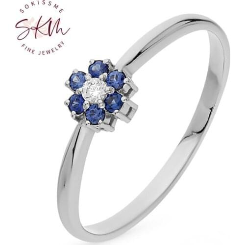 SKM Luxury designer 14k rose gold sapphire ring brand designer Vintage Engagement rings designer Promise Luxury Fine Jewelry